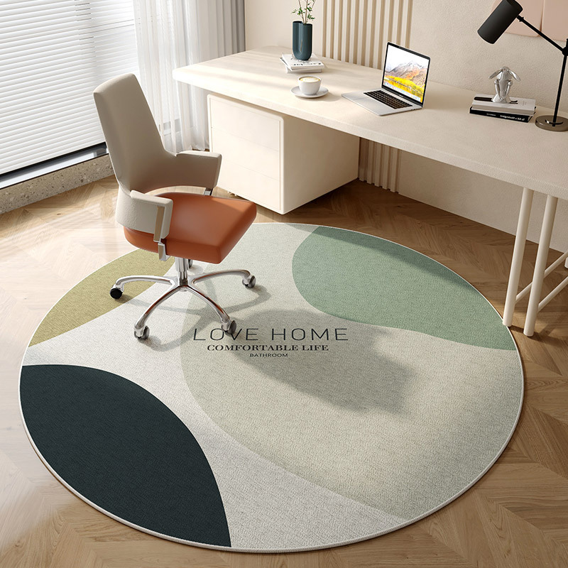 Printed Rug Abstract - Tappeto Rotondo Moderno Astratto in Flanella